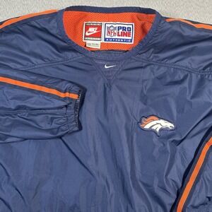 Nike Pro Line Denver Broncos Windbreaker Jacket Men 2XL Embroidery Center Swoosh